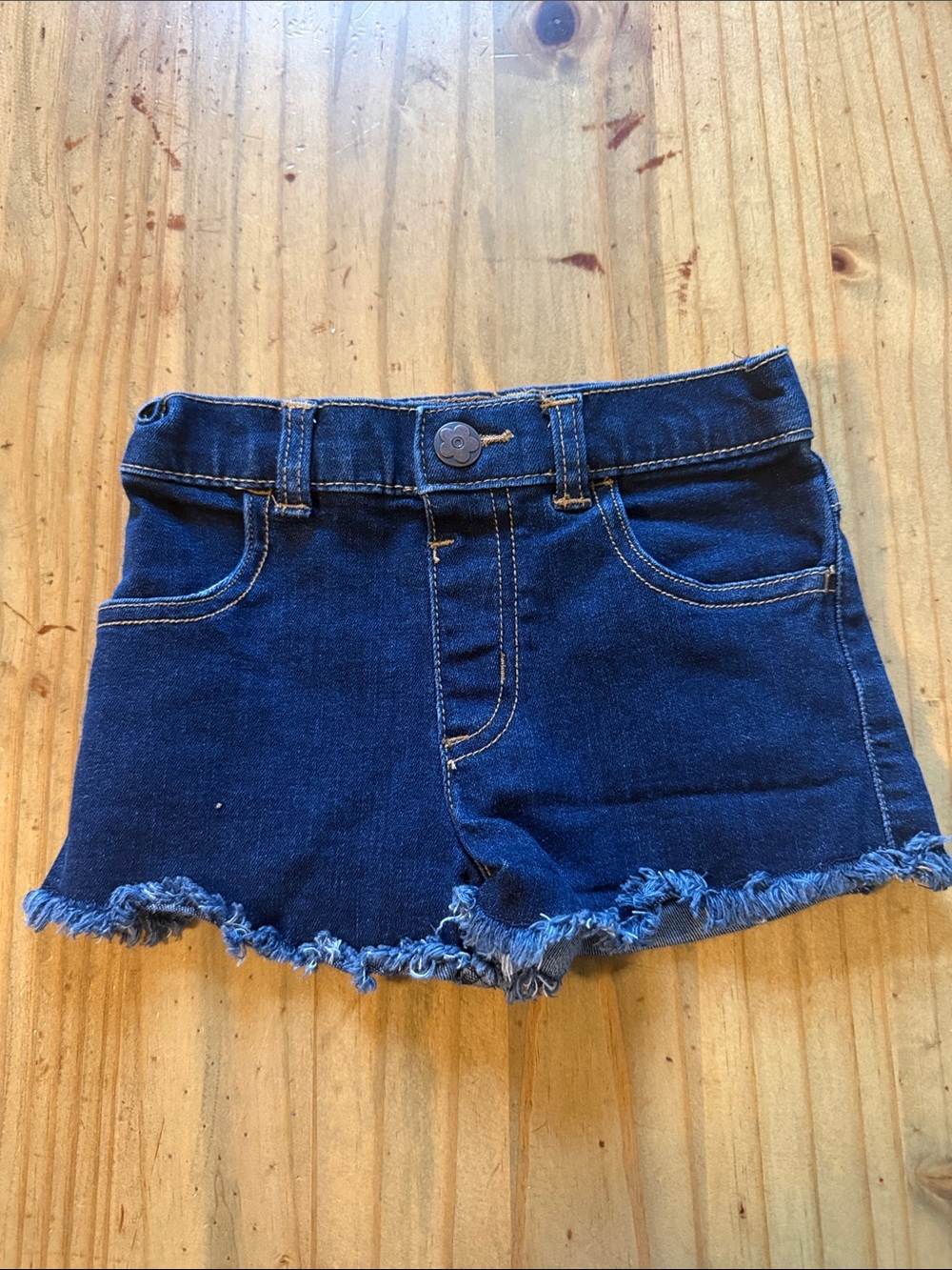 Garanimals Dark Blue Denim Frayed Hem Girls Shorts
